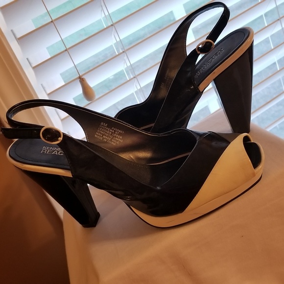 Kenneth Cole black and White womens shoes size 7.5 - Picture 1 of 4